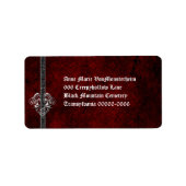 Gothic Damask Silver Heart Address Label (Voorkant)