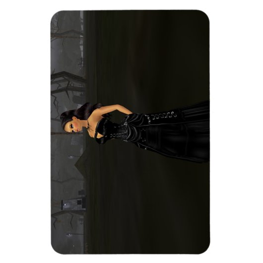 Gothic dame in een begraafplaatsmagneet magneet (Verticaal)