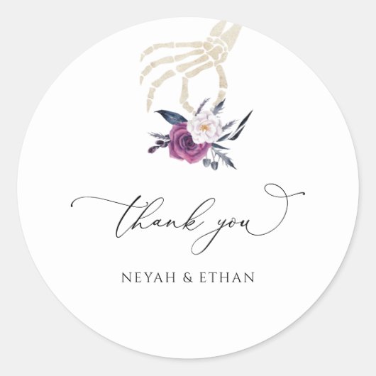 Gothic Dank je donkere bruiloft Halloween label N1 (Voorkant)