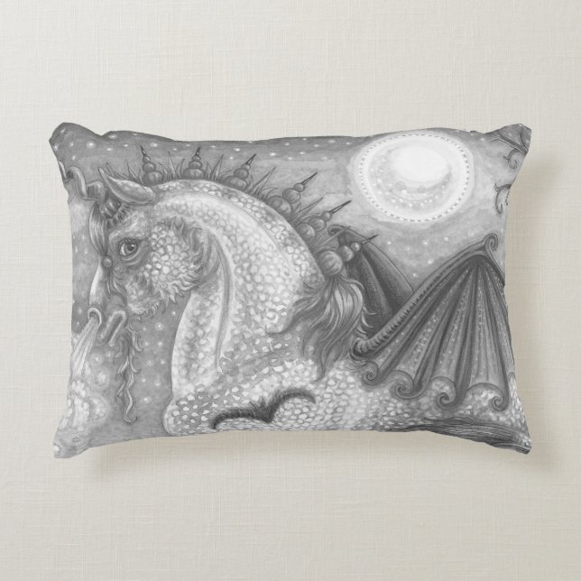 Gothic Dappled Halloween UNICORN ACCENT PILLOW Kussen (Voorkant)