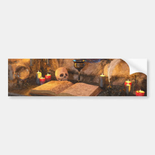 Gothic Dark Academia Kaarsverlichte Studeerkamer K Bumpersticker