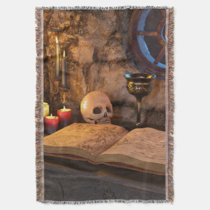 Gothic Dark Academia Kaarsverlichte Studeerkamer K Deken