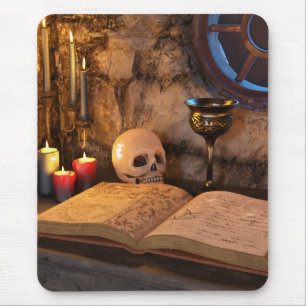 Gothic Dark Academia Kaarsverlichte Studeerkamer K Muismat