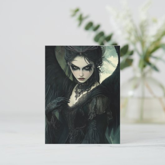 Gothic Dark Angel Fantasy Briefkaart (Staand voorkant)