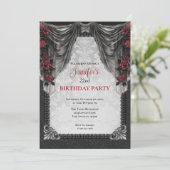 Gothic Dark Birthday invitation Kaart (Staand voorkant)