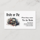 Gothic Dark Bride of Die Vrijgezellenfeest Recept Informatiekaartje (Voorkant)