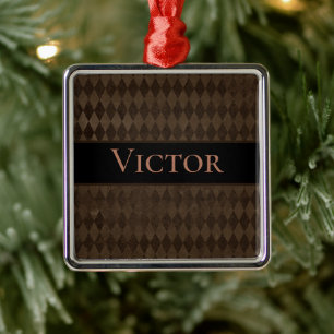 Gothic Dark Brown Harlequin op maat Metalen Ornament