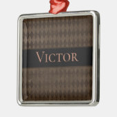 Gothic Dark Brown Harlequin op maat Metalen Ornament (Links)