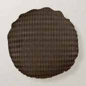 Gothic Dark Brown Harlequin Rond Kussen (Achterkant)