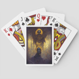 Gothic Dark Creepy Gedetailleerd goud en Paarse do Pokerkaarten