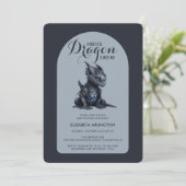 Gothic Dark Dragon Baby Shower Uitnodiging (Staand voorkant)