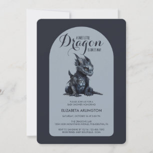 Gothic Dark Dragon Baby Shower Uitnodiging