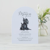 Gothic Dark Dragon Baby Shower Uitnodiging (Staand voorkant)