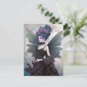 Gothic Dark Fairy Girl Fantasy Art Briefkaart (Staand voorkant)