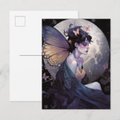 Gothic Dark Fairy Girl Fantasy Art Briefkaart (Voorkant / Achterkant)