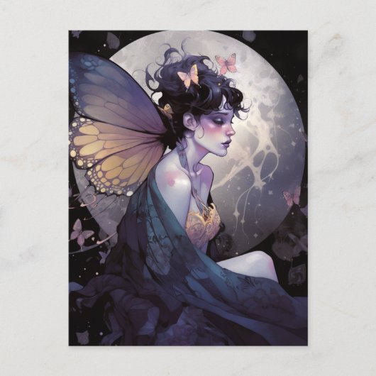 Gothic Dark Fairy Girl Fantasy Art Briefkaart (Voorkant)