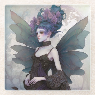 Gothic Dark Fairy Girl Fantasy Art Glazen Onderzetter