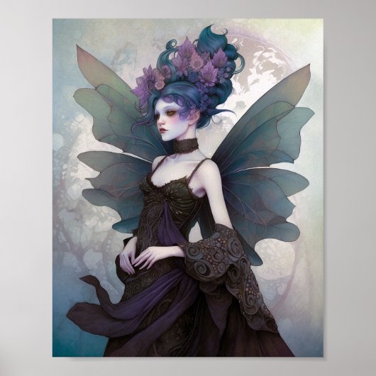 Gothic Dark Fairy Girl Fantasy Art Poster (Voorkant)