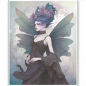 Gothic Dark Fairy Girl Fantasy Art Sticker (Voorkant)