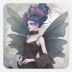 Gothic Dark Fairy Girl Fantasy Art Vierkante Sticker