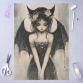 Gothic Dark Fairy with Floral Crown Decoupage Tissuepapier (Craft)