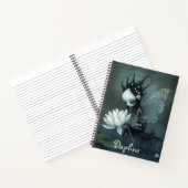Gothic Dark Fantasy Fairy Skeleton Aangepaste naam Notitieboek (Binnen)