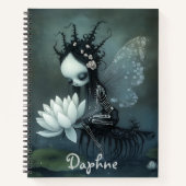 Gothic Dark Fantasy Fairy Skeleton Aangepaste naam Notitieboek (Voorkant)