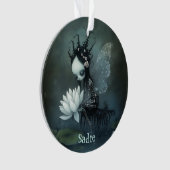 Gothic Dark Fantasy Fairy Skeleton Aangepaste naam Ornament (voorkant)