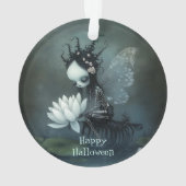Gothic Dark Fantasy Fairy Skeleton Aangepaste naam Ornament (achterkant)