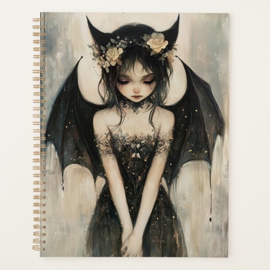 Gothic Dark Fantasy Fairy with Floral Crown  Planner (Voorkant)