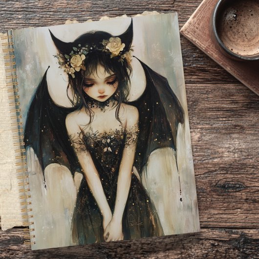 Gothic Dark Fantasy Fee met Bloemenkroon  Planner