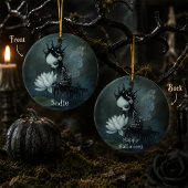 Gothic Dark Fantasy Fee Skelet Aangepaste Naam Keramisch Ornament