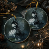 Gothic Dark Fantasy Fee Skelet Aangepaste Naam Keramisch Ornament