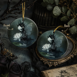 Gothic Dark Fantasy Fee Skelet Aangepaste Naam Ornament