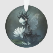 Gothic Dark Fantasy Fee Skelet Aangepaste Naam Ornament (voorkant)