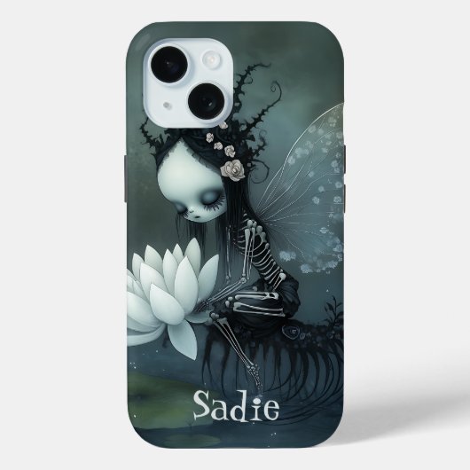 Gothic Dark Fantasy Feeërie Skelet Aangepaste Naam Case-Mate iPhone Case (Achterkant)