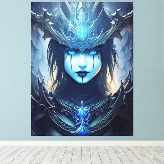 Gothic Dark Fantasy Litch Queen Canvas Afdruk (Insitu (Houten vloer))