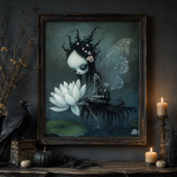 Gothic Dark Fantasy Skelet Fee Halloween Kunst