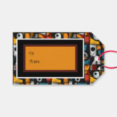 Gothic Dark Feeling Zwart, Rood en Geel Abstract Cadeaulabel (Voorkant (Horizontaal))