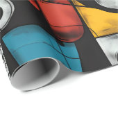 Gothic Dark Feeling Zwart, Rood en Geel Abstract Cadeaupapier (Rol Hoek)