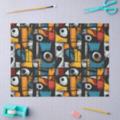 Gothic Dark Feeling Zwart, Rood en Geel Abstract Tissuepapier (Craft)