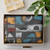 Gothic Dark Feeling Zwart, Rood en Geel Abstract Tissuepapier (Geschenk)