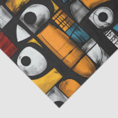 Gothic Dark Feeling Zwart, Rood en Geel Abstract Tissuepapier (Detail)