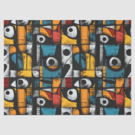 Gothic Dark Feeling Zwart, Rood en Geel Abstract Tissuepapier