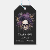 Gothic Dark Floral Skull Vrijgezellenfeest Favor Cadeaulabel (Voorkant)