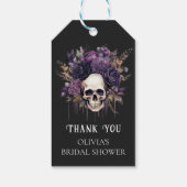 Gothic Dark Floral Skull Vrijgezellenfeest Favor Cadeaulabel (Achterkant)