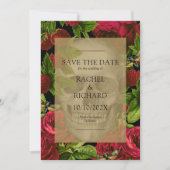 Gothic Dark Floral Wedding Flat Save the Date Kaar (Voorkant)