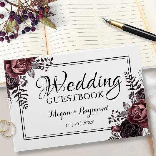 Gothic Dark Florals Gothic Bruiloft Gastenboek