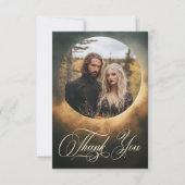 Gothic Dark Full Moon Arch Wedding Bedankkaart (Voorkant)