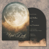Gothic Dark Full Moon Arch Wedding Kaart